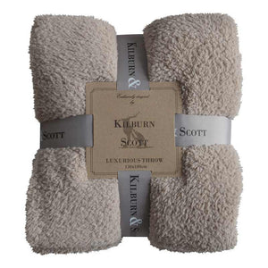Kilburn & Scott Teddy Fleece Throw in Taupe image 0
