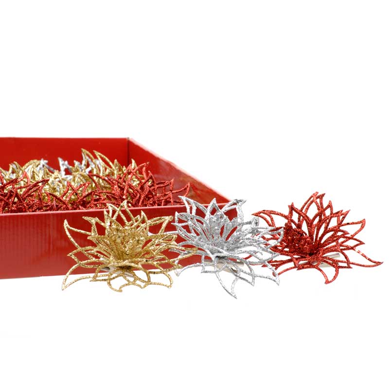 Festive Poinsettia Clip (Assorted Designs) image 0