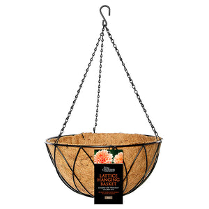 Tom Chambers Lattice Hanging Basket with Liner - 40cm image