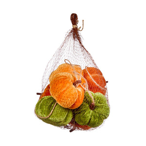 Velvet-Effect Pumpkin Hanging Decoration (Pack of 7) image 1