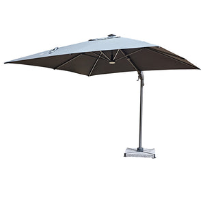 Bramblecrest Truro 3 x 3 m Square Cantilever Parasol in Grey with LED, Granite Base &amp; Cover image 8