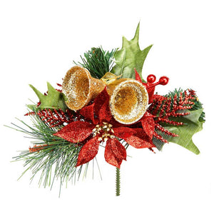 Premier Poinsettia & Bells Pick image 0