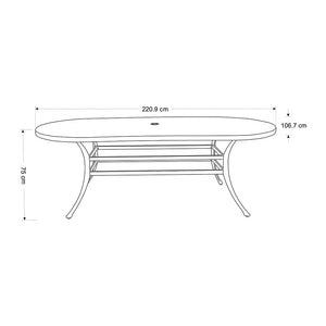 Hartman Buxton 8 Seat Oval Garden Dining Set in Maize with 3m Parasol & Base