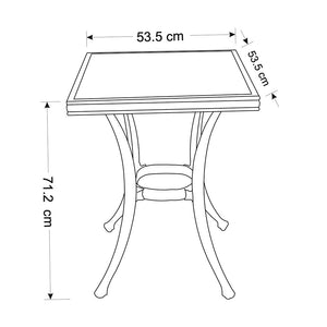 Dimensions for Hartman Buxton Square Bistro Table