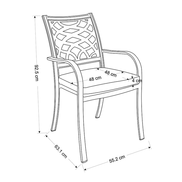 Dimensions for Hartman Buxton Bistro Chair