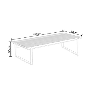 Dimensions for Hartman Etna L-Shape Rectangular Table