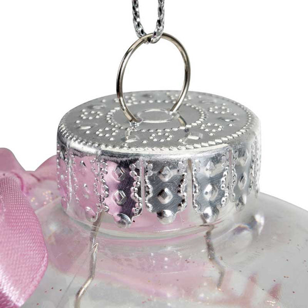 Decoris Shatterproof Bauble with Pink Satin Bow (Assorted Designs) image 4