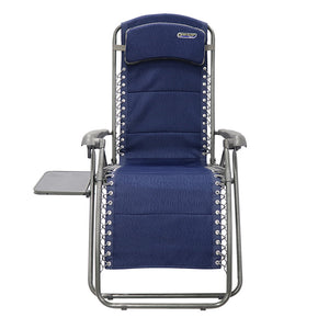 Quest Elite Ragley Pro Relax Garden Chair in Blue with Side Table &amp; Headrest image 3