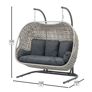 Bramblecrest Wentworth Triple Hanging Cocoon in Pewter Rattan image 4