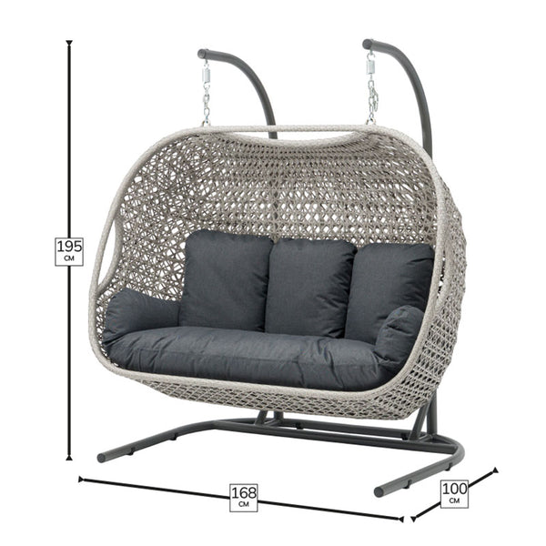 Bramblecrest Wentworth Triple Hanging Cocoon in Pewter Rattan image 4