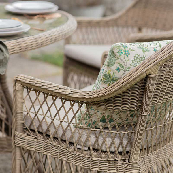 Bramblecrest RHS Rosemoor 6 Seat Elliptical Rattan Garden Dining Set with 3m Parasol &amp; Base image 3