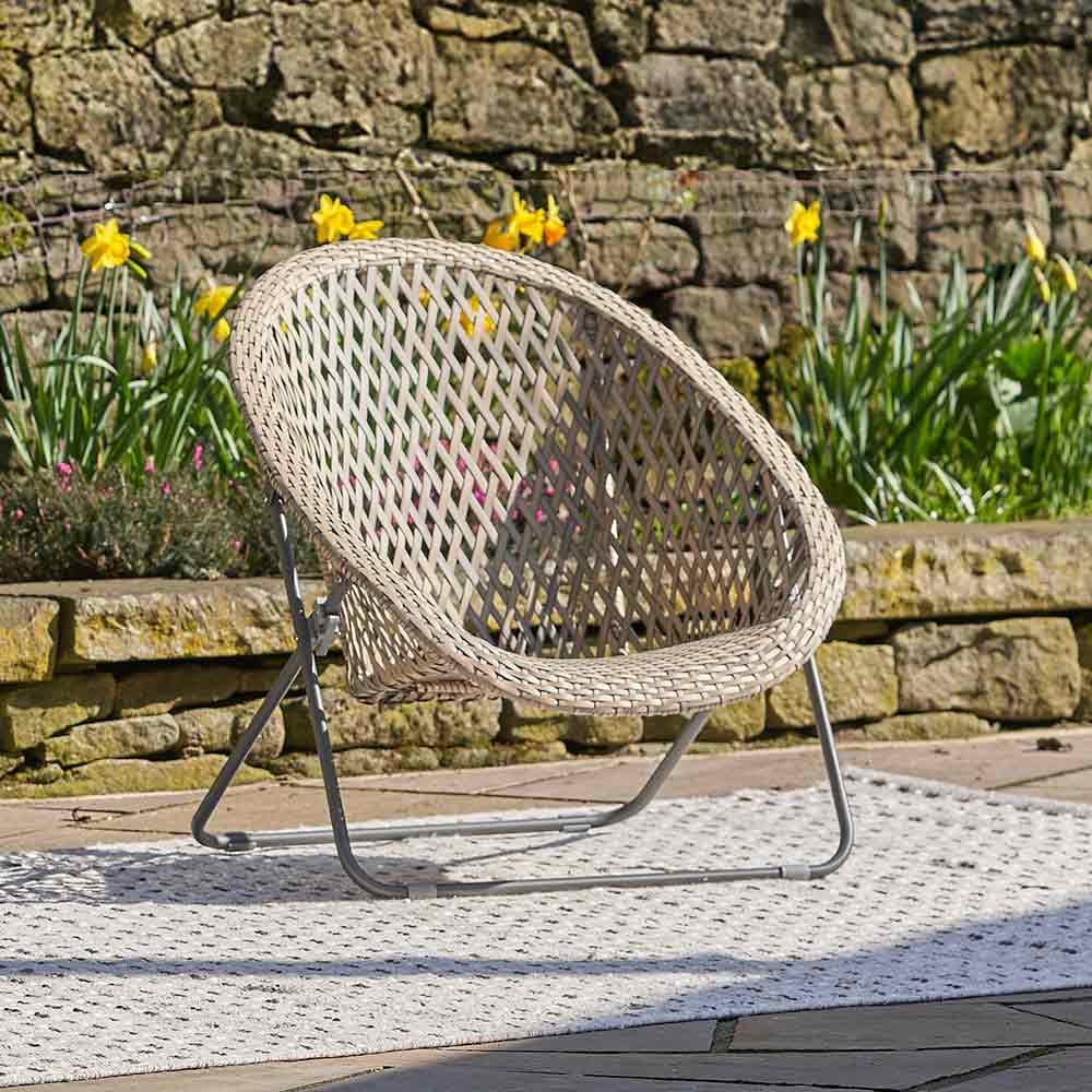 TOBS Foldable Garden Bistro Set in Grey Faux Rattan image 0