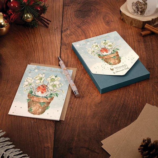 Wrendale Designs Notecard Pack - Season's Tweetings (Pack of 8) image 0