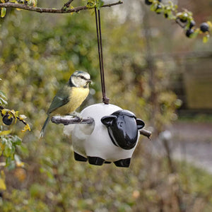 Wildlife World Hanging Ceramic Sheep with Wool image 1