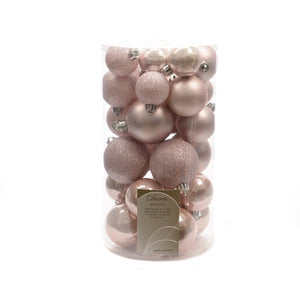 Decoris Shatterproof Baubles in Blush Pink (Pack of 30) image 0
