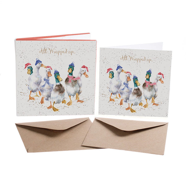 Wrendale Designs Boxed Cards - All Wrapped Up Ducks (Pack of 8) image 0