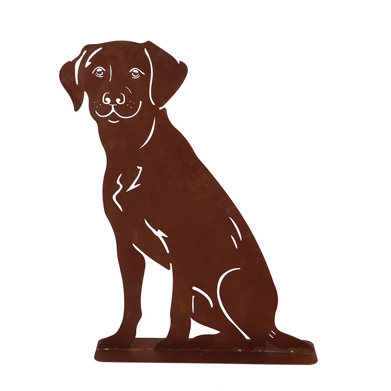 Fallen Fruits Rust Dog Sitting Garden Ornament image 0