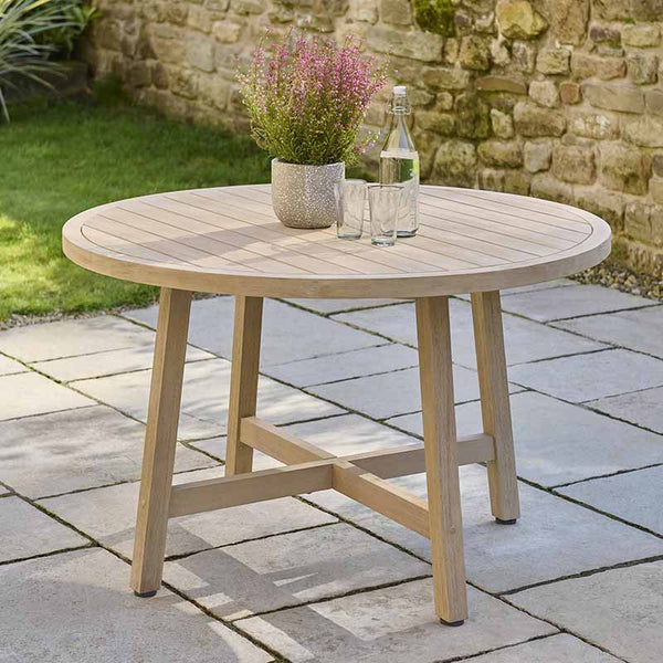 Kettler Cora 4 Seat Round Wooden Dining Set with 2.5m Parasol & 15kg Base image 3