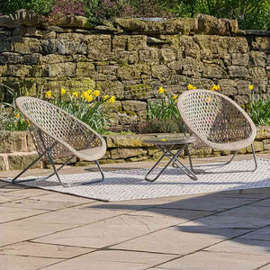 TOBS Foldable Garden Bistro Set in Grey Faux Rattan image 2