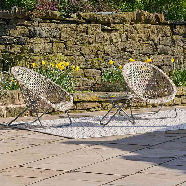 TOBS Foldable Garden Bistro Set in Grey Faux Rattan image 2