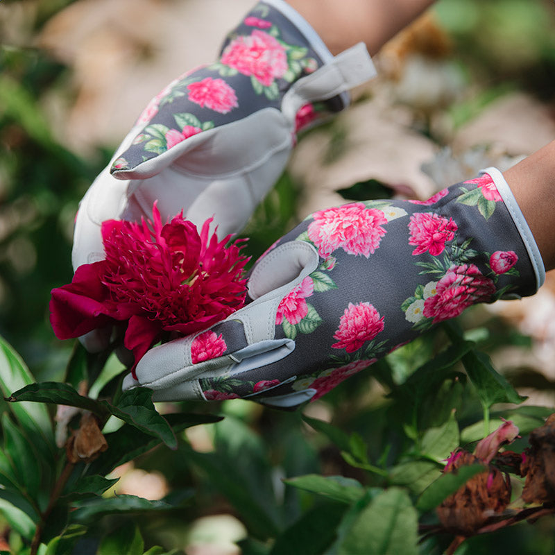Kent & Stowe Premium Leather Gardening Gloves Peony image 0