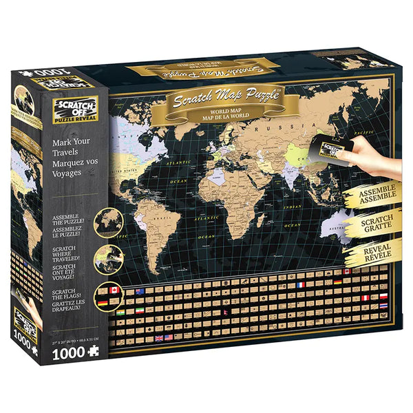 World Map Scratch Off 500 Piece Jigsaw Puzzle image 0