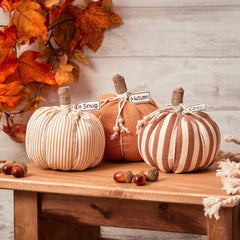 Langs Fabric Pumpkin with Hessian Stem (Assorted Designs) image 0