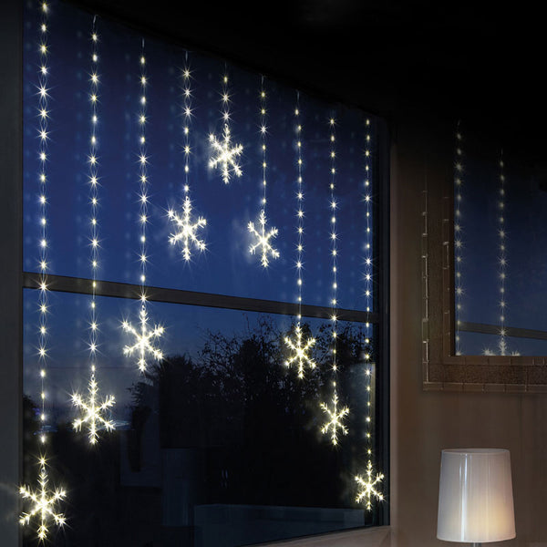 Premier LED Snowflake Curtain Lights - Warm White image 2