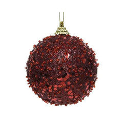 Decoris Foam Bauble with Glitter & Spangles in Oxblood image 0
