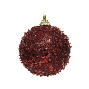 Decoris Foam Bauble with Glitter & Spangles in Oxblood image 0