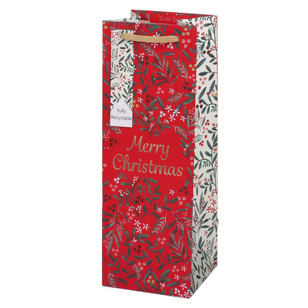 Tom Smith Festive Foliage Bottle Bag image 0