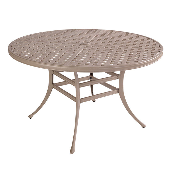Hartman Berkeley 6 Seat Outdoor Dining Set in Maize with Round Table, Parasol & Base image 6