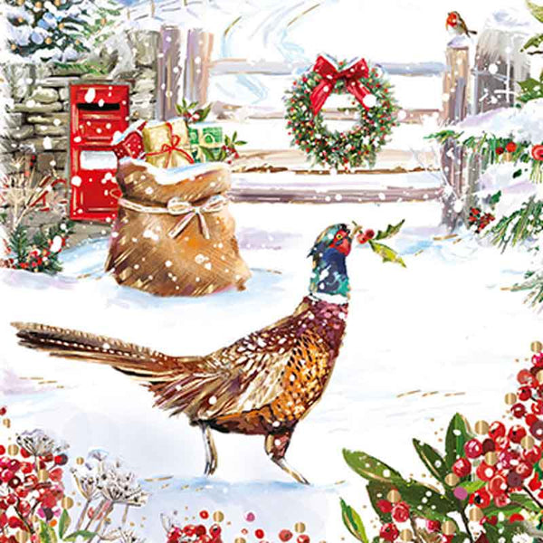 Ling Design Charity Christmas Cards - Christmas Time Pheasant(Pack of 6) image 0
