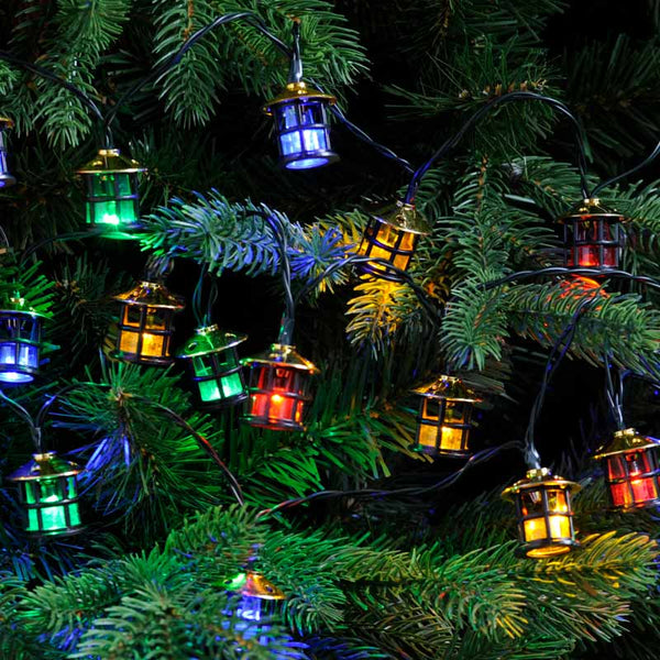 Festive 100 Multi-Coloured Lantern String Lights image 0