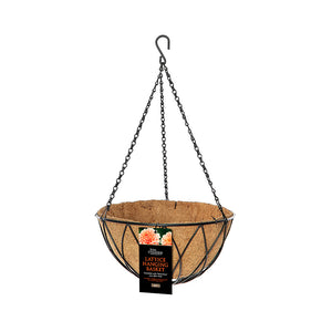 Tom Chambers Lattice Hanging Basket with Liner - 30cm image