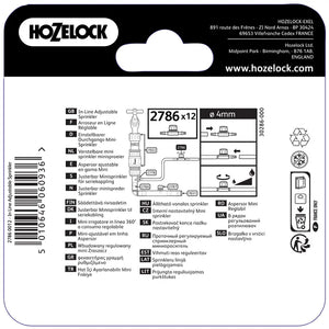 Hozelock In-Line Adjustable Mini Sprinkler 4mm (Pack of 12) image 1