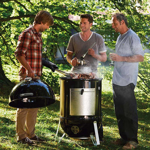 Weber 57cm Smokey Mountain Cooker Smoker Black, 57cm + FREE Cover image 1