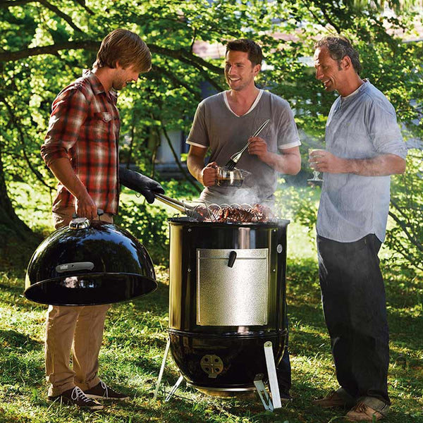 Weber 57cm Smokey Mountain Cooker Smoker Black, 57cm + FREE Cover image 1