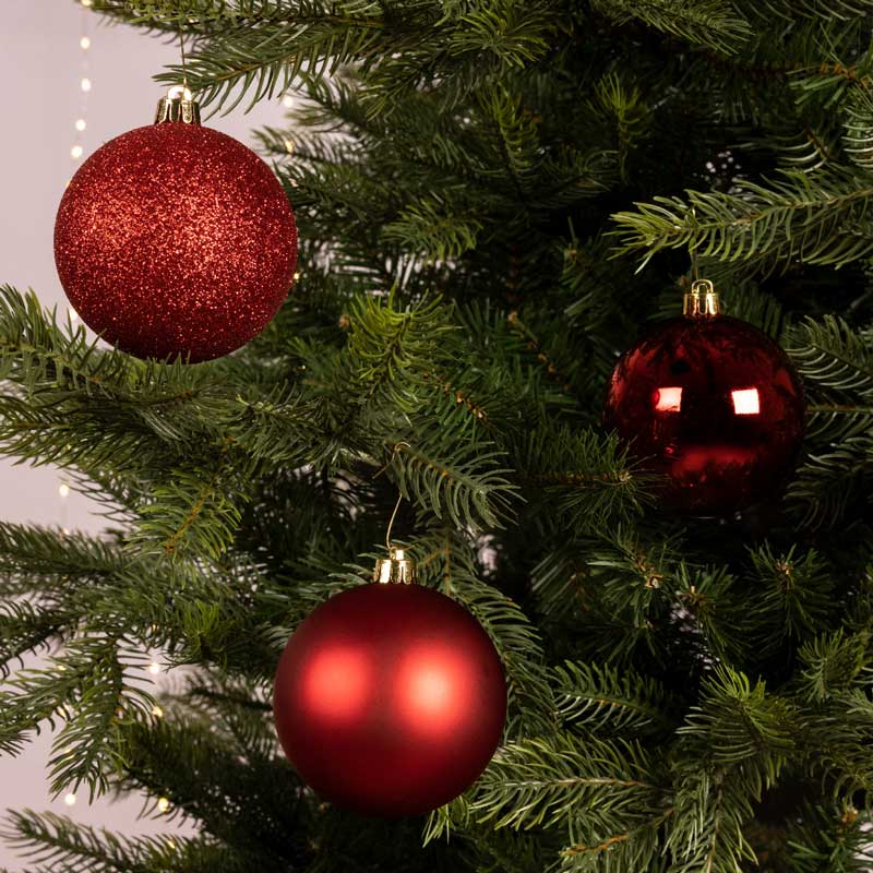 Decoris Shatterproof Baubles in Christmas Red (Pack of 34) image 0