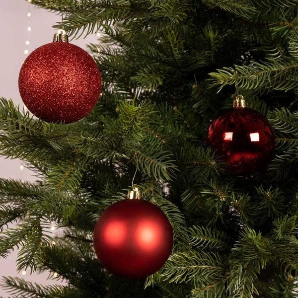 Decoris Shatterproof Baubles in Christmas Red (Pack of 34) image 1
