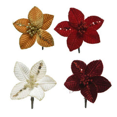 Everlands Poinsettia Clip (Assorted Designs) image 0