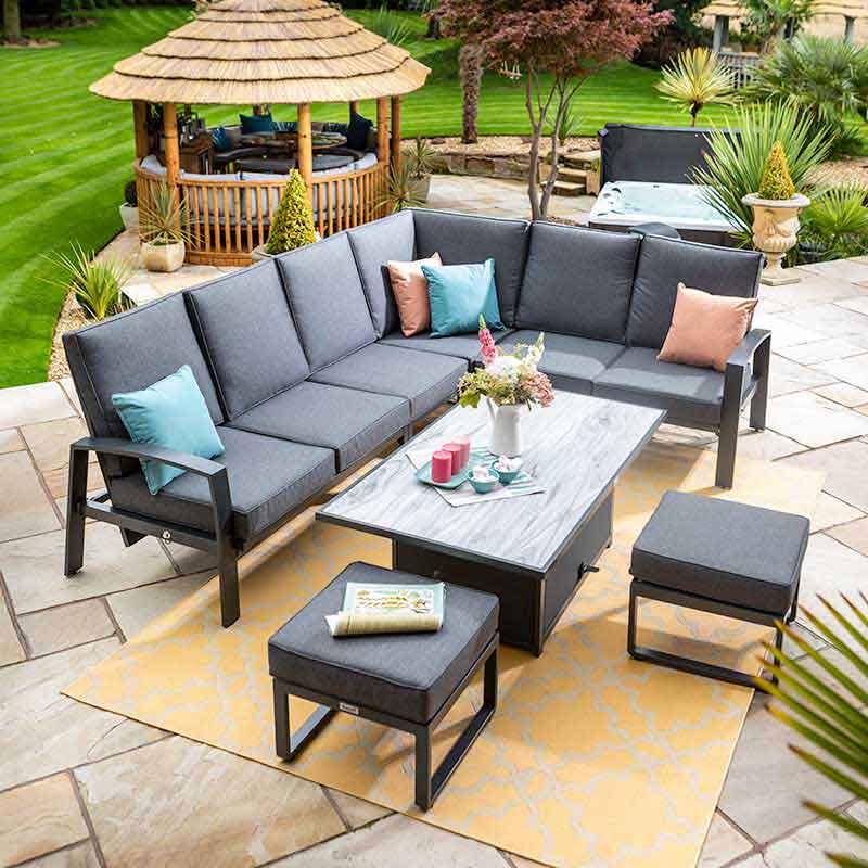 Hartman Vienna Reclining L-Shaped Corner Sofa Set with Rectangular Table image 0
