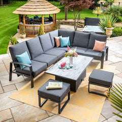 Hartman Vienna Reclining L-Shaped Corner Sofa Set with Rectangular Table image 0