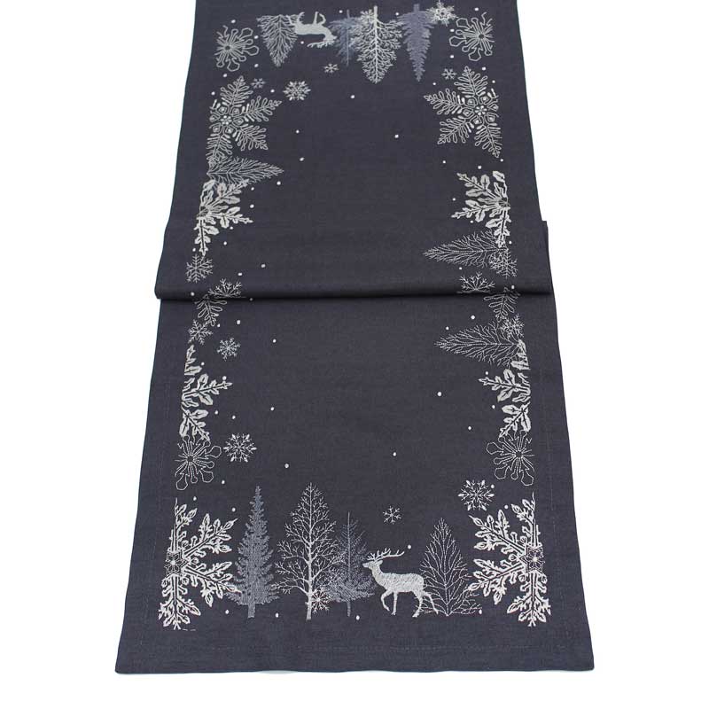 Peggy Wilkins Neve Table Runner - Pewter image 0