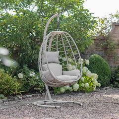 Bramblecrest Santiago Folding Hanging Egg Chair in Mocha image 0