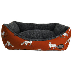 Snug & Cosy Rectangular Fox Print Dog Bed image 0
