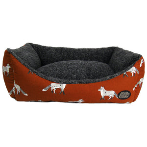 Snug & Cosy Rectangular Fox Print Dog Bed image 0