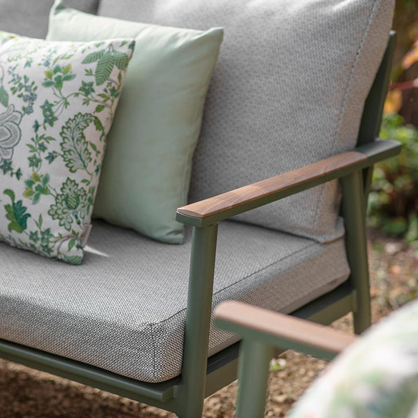 Bramblecrest RHS Wisley L-Shaped Corner Sofa Set in Sage with Rectangular Height Adjustable Table, Long Right image 2
