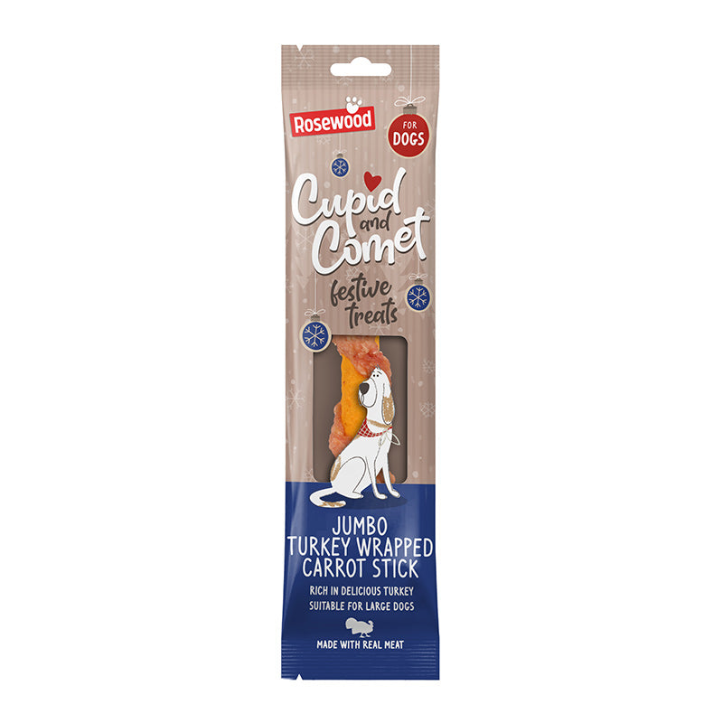 Cupid & Comet Jumbo Turkey Wrapped Carrot Stick image 0
