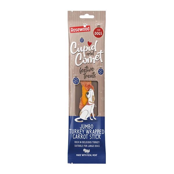Cupid & Comet Jumbo Turkey Wrapped Carrot Stick image 0